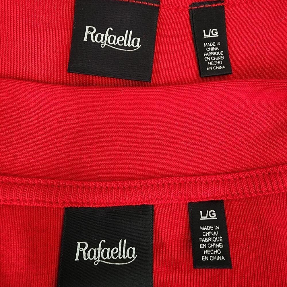 Rafaella Women 2 Piece Knit Cardigan Tank Set Studded 3/4 Sleeve Red Size Large - Picture 8 of 14